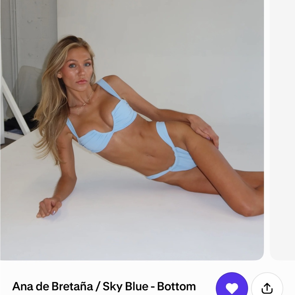 Sky Blue Bikini set top and bottom - Women Swim Bikini
